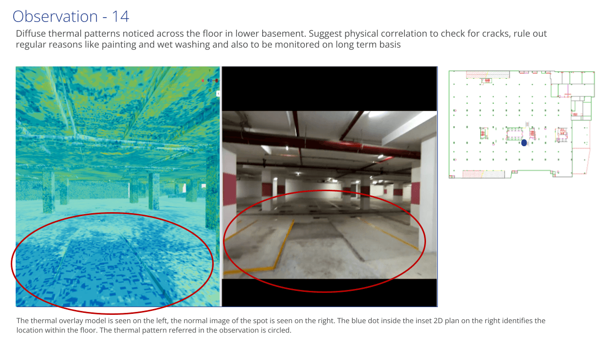 Thermal analysis showing areas of concern